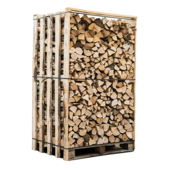 Caja 3 estéreos 30cm leña seca – palet de madera cortada partida de 2,1m3 roble/haya: castaños