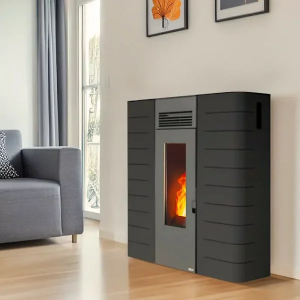 Estufa de pellet canalizable extraplana Pinarello – 12 Kw